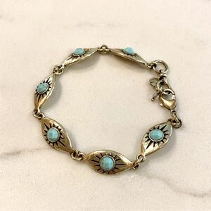 Lucky Brand gold and turquoise bracelet
